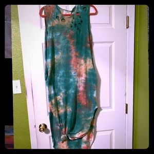 Green Tie-Dye Dress